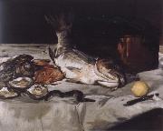 Edouard Manet Style life with carp and oysters painting